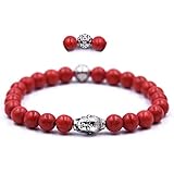 Bracelet Perle Bouddhist - Bracelet en Pierre Naturelle d'Energie Tibétain et Tête de Bouddha