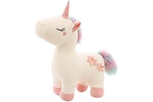 RAILONCH Pluszowy tęczowy jednorożec, pluszak, przytulanka, słodka, nastolatka, serce, lalka, prezent