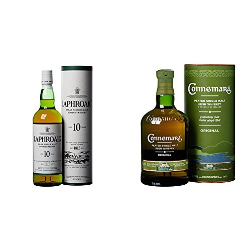 Laphroaig - Whisky Islay Single Malt, 10 años, 70 cl + Connemara Whisky Peated Single Malt - 700 ml
