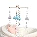 Produktbild baby tete Babybett Mobile Bett Glocke Rassel Spielzeug Weiß und Blau Cloud Cot Mobiles Hölzernes Windspiel Zelt Hängen Baby Dusche Geschenk Wohnkultur