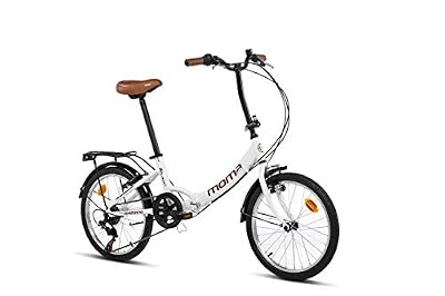 Moma Bikes Vélos pliants Moma Bikes Vélo de ville pliant first class 20 blanc, aluminium, shimano 6v, selle comfort