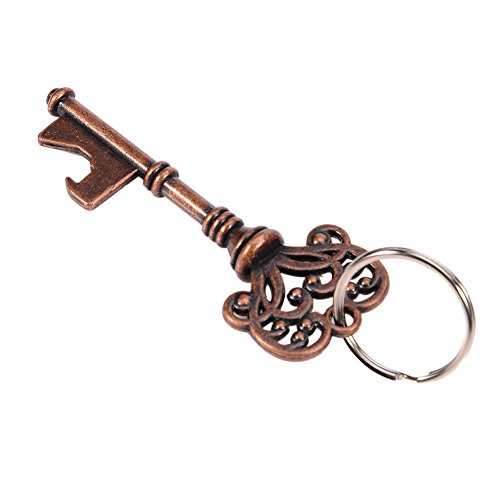 aihometm Retro Schlüssel Form Bier Flaschenöffner Schlüsselanhänger Bier Öffner für Bar KTV Club Home, Zinklegierung, Bronze B, Keyring - 2