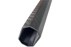 GOHAPY 2 Stück hochfestes 3K-Twill-Verbundmaterial, matt außen, Carbon-Rahmenrohr, 30 x 20 x 500 mm achteckiges Kohlefaserrohr for Drohnen-UAV-Arm(30x20x500x1.5mm)