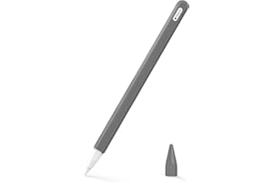 MoKo Pencil Case for Apple Pencil 2nd Generation/Apple Pencil Pro, [2 Pieces] Protective Silicone Apple Pencil 2nd Generation Pencil Holder Sleeve and Protective Nib Cover for Apple Pencil 2, Gray