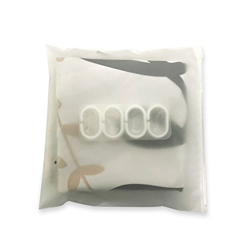 Duschvorhang Schimmelresistent Wasserdicht Duschvorhang Set mit Haken Badezimmer Zubehör Blatt Druck Größe 167,6 cm (W) X 182,9 cm (H) - 5