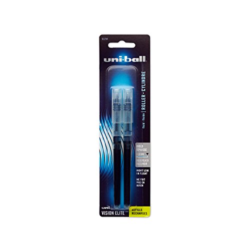 uni-ballVision Elite BLX Infusion Rollerball Pen Refills, Bold Point (0.8mm), Blue/Black, 2 Count
