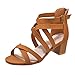 Produktbild Masoness Mode Frauen Sommer Rom Einfarbig Peep Toe Criss Cross Zip Sandalen