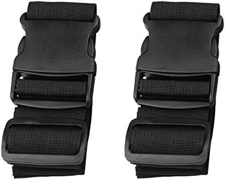 Wstorm Black Travel Luggage Straps Adjustable Suitcase Belts, 2 Pack