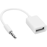 3,5 Mm Klinkenstecker auf USB Buchse, Stecker Klinke auf USB-Buchse Auto AUX Audio Plug Audiokabel Konverter Adapterkabel