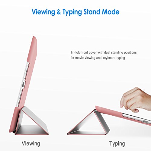 JETech Neu iPad 2017 iPad 9.7 Hülle Case Schutzhülle Tasche für Apple New iPad 2017 mit Leichte Ständer und Auto-Einschlaf/Aufwach (Rosa) - 3