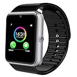 ☑1.54inch IPS-kapazitiver Touch Screen: Es ist ein Berührungs-Monitor, einfach zu bedienen und zu betreiben. Wenn Sie Fragen zu diesem Telefon haben, kontaktieren Sie uns bitte.Bitte die Uhr vor dem Gebrauch aufladen.Das Kamerapixel ist 0.2MP