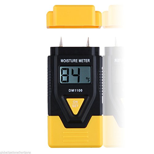 ROSENICE Feuchtigkeitsmessgerät Hygrometer Holzfeuchtemessgerät Digital LCD 3-in-1 (Gelb) - 9