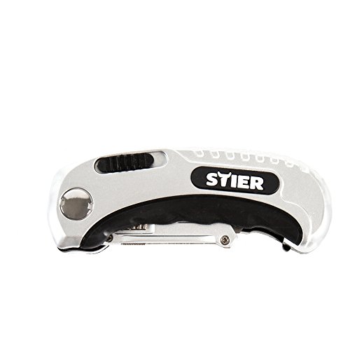 STIER Klappmesser I Cuttermesser I Arbeitsmesser I wechselbare Trapezklinge I ergonomischer Komfortgriff I Einklappmechanismus I Kleines Format | Geringes Gewicht | Einfaches Klingenwechseln I - 2