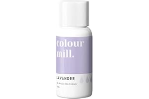 Colour Mill Vernice alimentare commestibile a base di olio, per crema al burro, fondente, pasta di zucchero, glassa e cioccolato, lavanda 20 ml