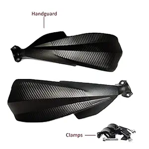 Gear Up GE-02 New Carbon Fibre Unbreakable Scratchproof Handguard with Texture Finish for Pulsar NS160, (Black) with Free SpSPACEr