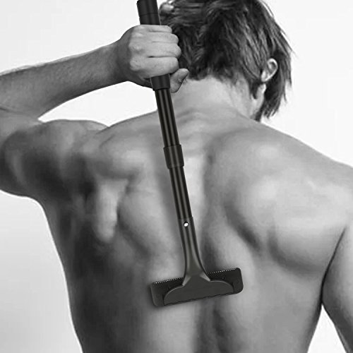 Preisvergleich Produktbild Bornku Rückenrasierer für Männer Set BS200 Körperrasierer mit Rückenbürste Bdebürste, Einstellbare Stiel und Extrabreiter Klinge(5 Inch)