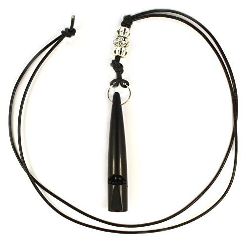 Set-of-2-Original-Tameho-Genuine-Leather-Braided-Dog-Whistle-With-Decorative-Designer-Charm-whistle-for-Training-Recall-Training-Plastic-Black-2105-Hz-Single-Whistle-High-Frequency-Whistle-Couples-Set