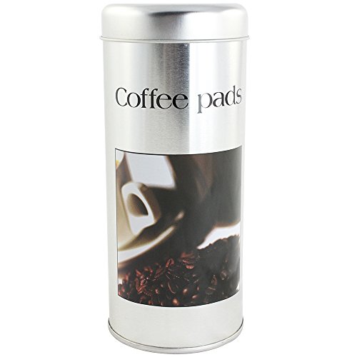 COM-FOUR® 4x Kaffeepad-Dose, Dekodose, verschiedene Dekore, Aufbewahrungsbehälter für Kaffeepads (4 Stück – Set 2) - 5