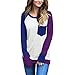 Produktbild YOUBan Damen Bluse Lässige O Neck Bluse Langarmshirts Frauen Herbst Oberteile T Shirt Slim Hemden Sweatshirt Festlich Chiffon Kapuzenpullover