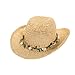 Produktbild Damen Formbarer, Knickbarer Stroh Cowboy Hut Mit Girlanden Band 57cm Einheitsgröße