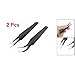 2 X Nail Art Watch Craft Curved Straight Tweezers Tool Tips Tweezers