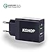 Produktbild Ladegerät 2 USB(QC 3.0+2.4A) KSHOP Quick Charge 3.0 Ladegerät für iPhone, iPad, Samsung Galaxy, Nexus, HTC, Motorola, LG und weitere (Schwarz) …
