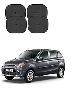 Caro Manic Universal Cotton Fabric Car Window Sunshades with Vaccum Cups Compatible with Alto 800