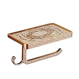 5 Farben WC papierhalter Antike toilettenpapierhalter mit ablage, Badezimmer papierhalter / papier rollen halter wand mit Ablage für Mobiltelefon / Badezimmerzubehör ( Rose Gold 183*100*80 mm )
