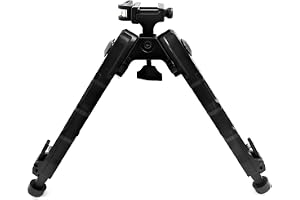 ProWildGear QD Bipod BlackTactical Bipod 7 inch - 8.5 inches Extension Flat Adjustable Stable for 20mm Rail, SR5