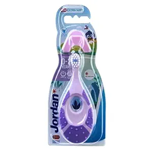 Jordan Toothbrushes Step 1 - Baby Toothbrush 0-2 Years Toothbrush with Stand Holder (0-2 Years (Random Color))