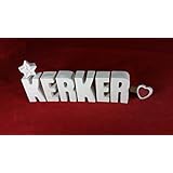Beton, Steinguss Buchstaben 3 D Deko Schriftzug Namen KERKER als Geschenk verpackt!