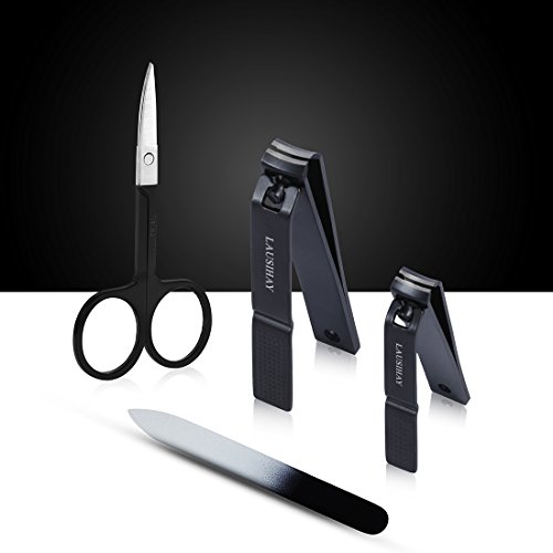 Tijera de uñas, Tijeras extra afiladas para uñas, con filo curvo y protector de filo - Para las uñas de las manos y de los pies (4PC)