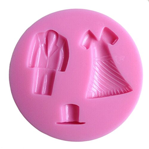 LYNCH Mann-Klage-Frauen-Kleid-Formen Silikon-Icing-Form-Zuckerpaste Mould,Rosa - 2