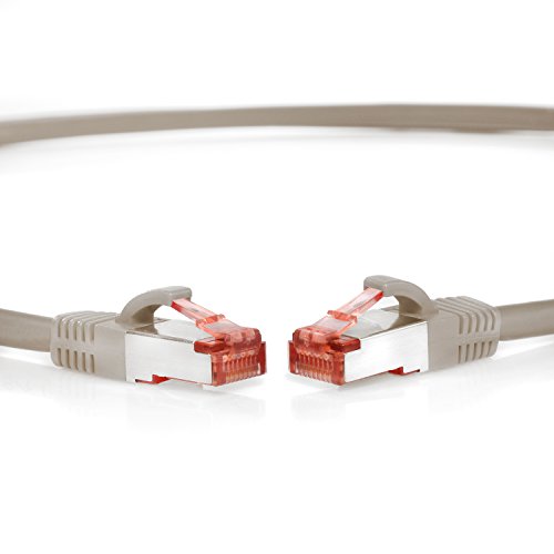 TPFNet (10er PACK) 1m CAT.6 – CAT6 Premium Ethernet LAN Patchkabel SFTP DOPPELT GESCHIRMT | Gigabit Netzwerkkabel | LAN-Kabel | RJ45 Kabel | Internetkabel | RJ45 Netzwerk Anschlusskabel | Patch Kabel | Ethernet Kabel mit Knickschutztülle grau (RJ45, Cat 6, Twisted Pair, S/FTP (PIMF) DOPPELT GESCHIRMT, halogenfrei, 1000 Mbit/s / 1 Gigabit) - 3