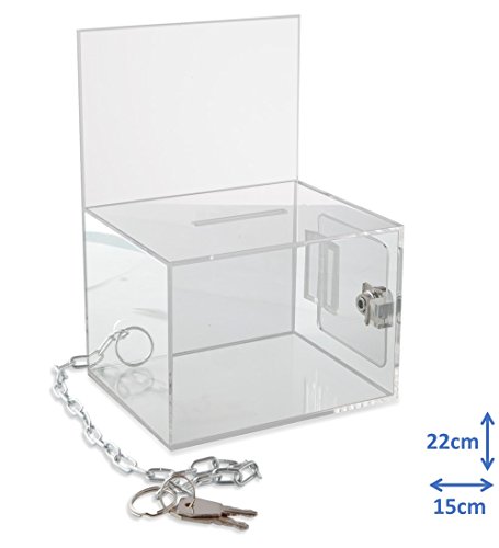 24 x Acrylic Box Unit - Best for Fundraising, Sporting Events, Voting, Charity, Donation, Lottery, Contests, Suggestions, Tips, Views, opinions, choices, Comments