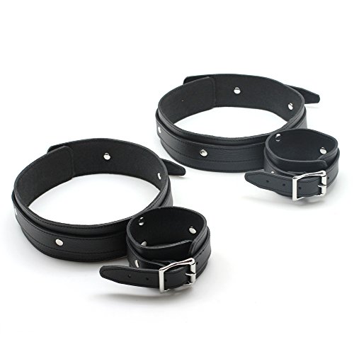 Preisvergleich Produktbild Liebe Seele Bondage klein Handfesseln Oberschenkelmanschetten Oberschenkel Manschetten Schwarz Fetisch Sex-Spielzeug Lederfesseln Zahnräder von Fetisch versaute Gang
