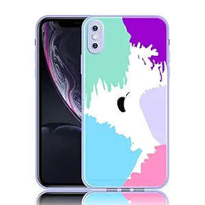 Case Creation Watercolor Series - Liquid Painting Tempered Glass Tie-dye Shockproof Gradient Diamond Sparkle Camera Protection Tie Dye Back Case Cover for Apple iPhone 10 - (Colorful, Pattern 9)