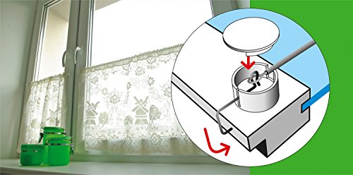 Gardinendraht Befestigung SET 4Gardinebasic ohne Bohren für 2 Fensterrahmen / eine GUTE Alternative für alle Klemmstange Gardinenstange Vitragestange Spannvitrage oder Spannfix für Scheibengardinen, Küchengardinen, Bistrogardine, Kurzgardine / Weiß - 5
