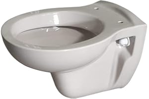 BELVIT Hänge-WC Tiefspüler, Tiefspültechnik, Abgang Wand waagerecht, 33x35x48 cm, Sanitärkeramik, Manhattan Grau, wandhängend, spülrandloses WC, hängend, Toilettenschüssel