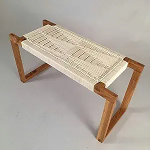 Doxey Natural Rope Wood with White Corner Bench