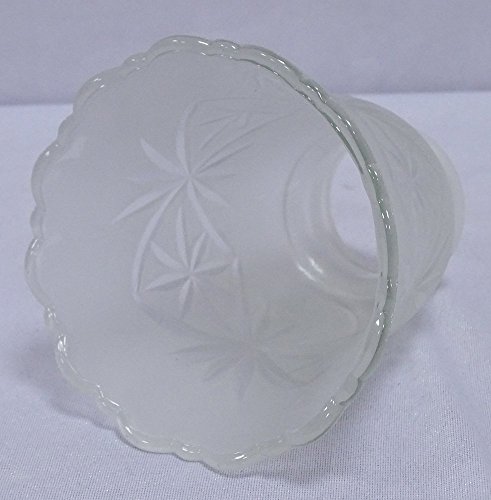 Jugendstil Lampenschirm mit milchig weißem Unterfang, weit Glas Weiß - 2