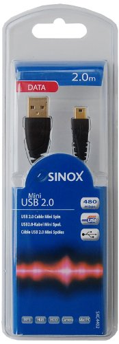 détail Sinox SXC4402 Câble USB-A M/Mini USB 2 m Argent