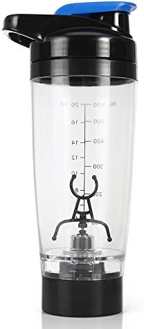 Electric Vortex Shaker, Protein Shaker Bottle,Portable Shaker Bottle Automatic Mixing Cup 20oz/600ml,Stirring Blender Mixer for Powder Shake (Black and Blue)