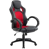 newpo Chaise gamer | Charge max. 120 kg | Rouge | Chaise gamer Fauteuil gaming Chaise jeux vidéo gaming chair Fauteuil confortable et ergonomique