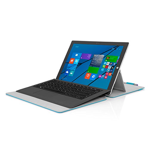 Incipio MRSF-070-CYN Roosevelt Folio Microsoft zertifizierte Kunstledertasche mit Standfunktion und Type Cover Kompatibilität für Microsoft Surface Pro 3 – hellblau - 4