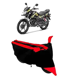 GUBBINS Semi Waterproof Motorcycle Cover Compatible with Honda CB Shine All Weather Dustproof Cover (Red)