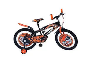 RAW BICYCLES 16T Inch Sports BMX Single Speed Bicycle Cycle for Kids 5 to 8 Years Boys & Girls Tyres with Tubes and Training Side Wheels