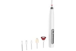 DOCOCO Machine à ongles électrique, kit professionnel de manucure pédicure, enlèvement de gel, outils d'art des ongles, 6 têtes de polissage pour la coupe et le ponçage