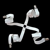 Toweter unter Matratze Bett / Bettlaken Verschluss verstellbar, kreuz und quer Bettlaken Bänder Hosenträger, slipcover Verschluss, langen Riemen Clip Bands(weiß)