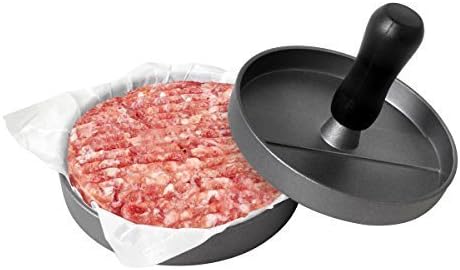 Burger press Patty press Aluminium Hamburger Cheeseburger Meatballs Patties Burger Maker Press Non-stick incl. 100 Sheets Baking paper / Baking parchment